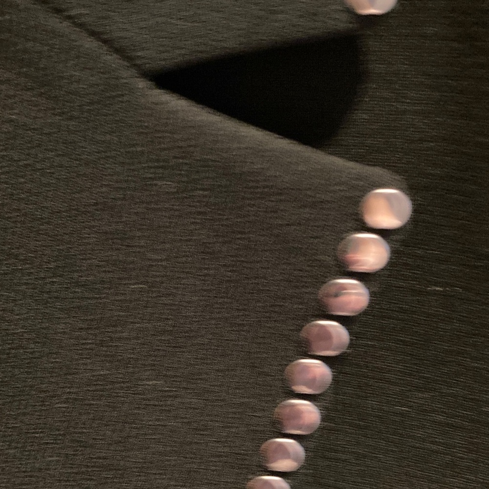 Tahari Black Blazer with silver studs trim - Picture 3 of 9